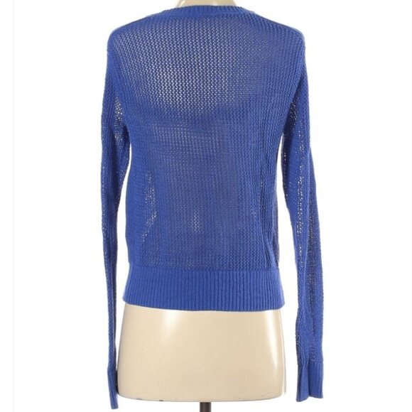 Athleta Royal Blue Mesh Knit Zip Up Sweater Jacket - Picture 3 of 5